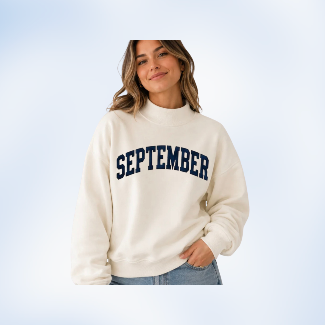 Adult September Custom Mock Neck Sweatshirt