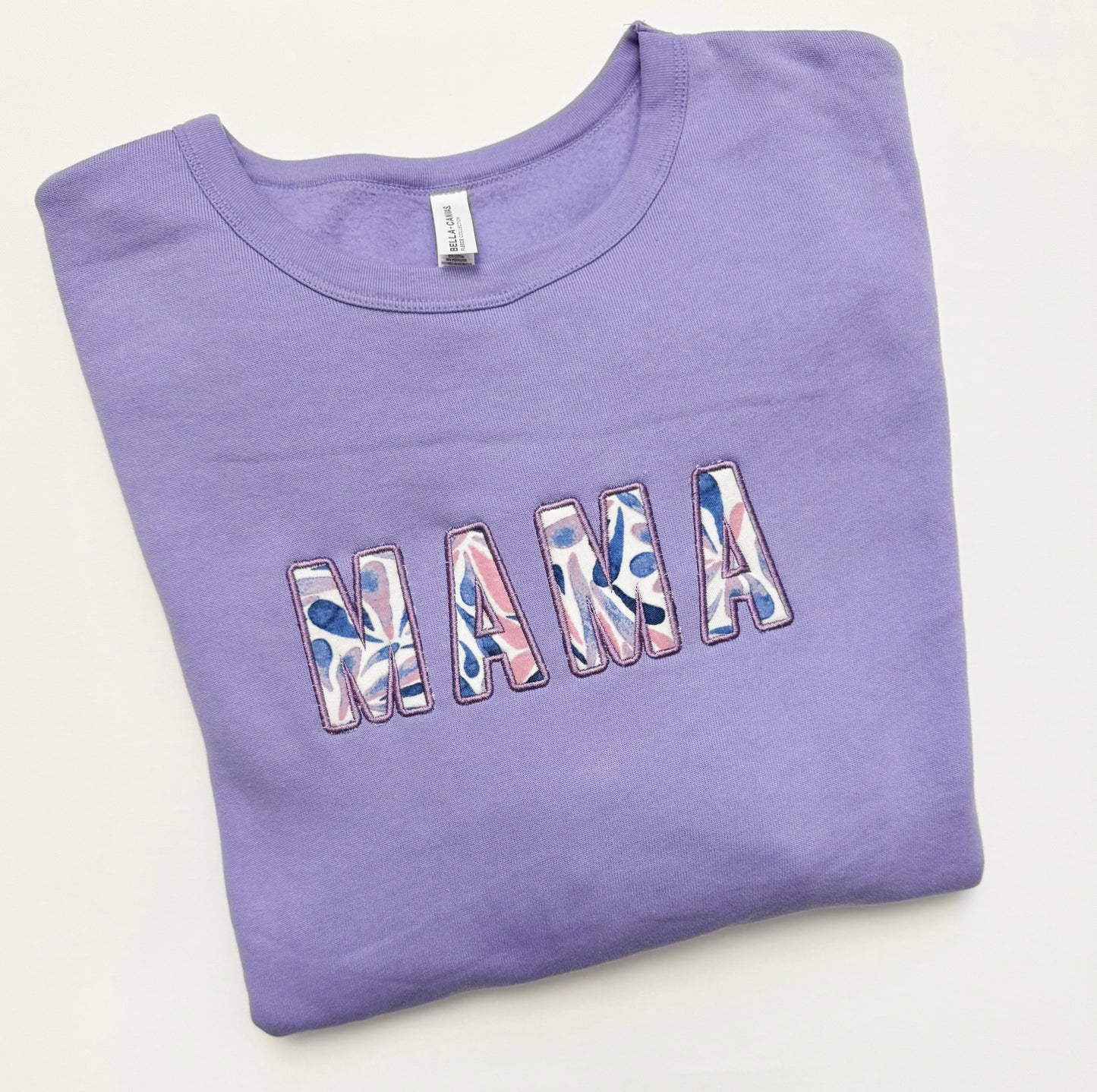 Keepsake Personalized Applique Embroidered Sweatshirt (block lettering center & large)