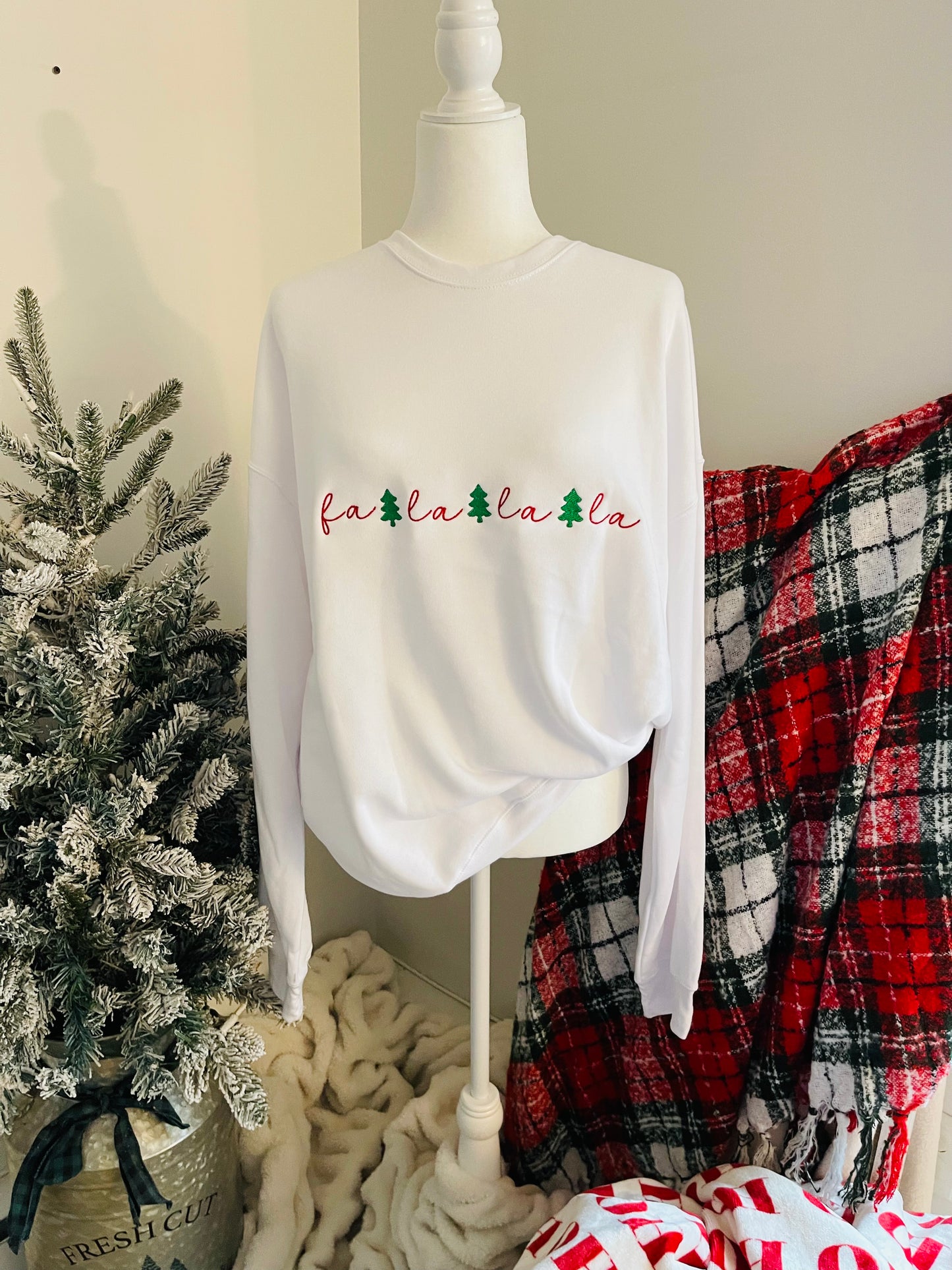 Fa La La La (ADULT) Embroidered Sweatshirt