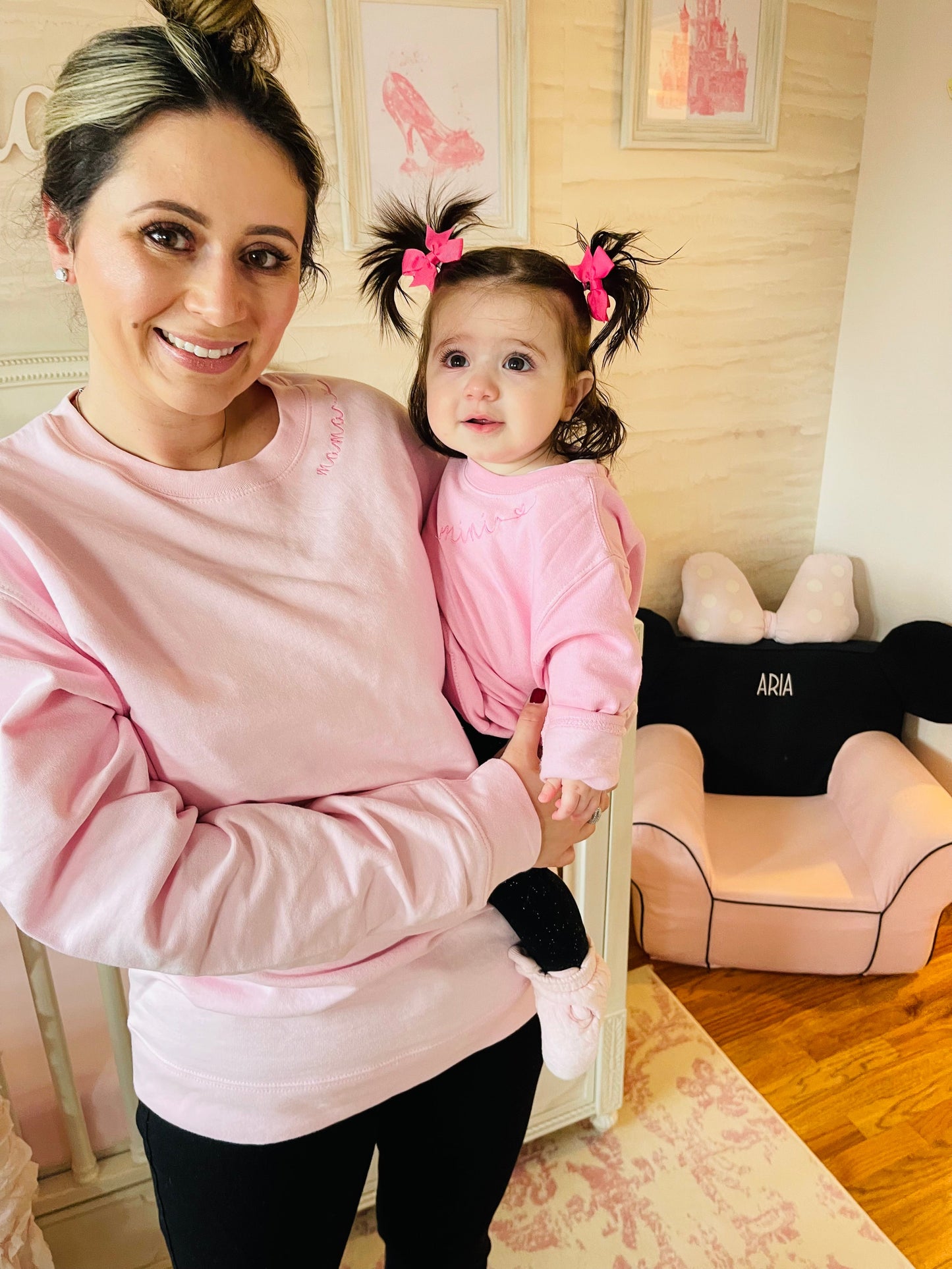 Mama & Mini (SCRIPT LETTERING) Embroidered Sweatshirt