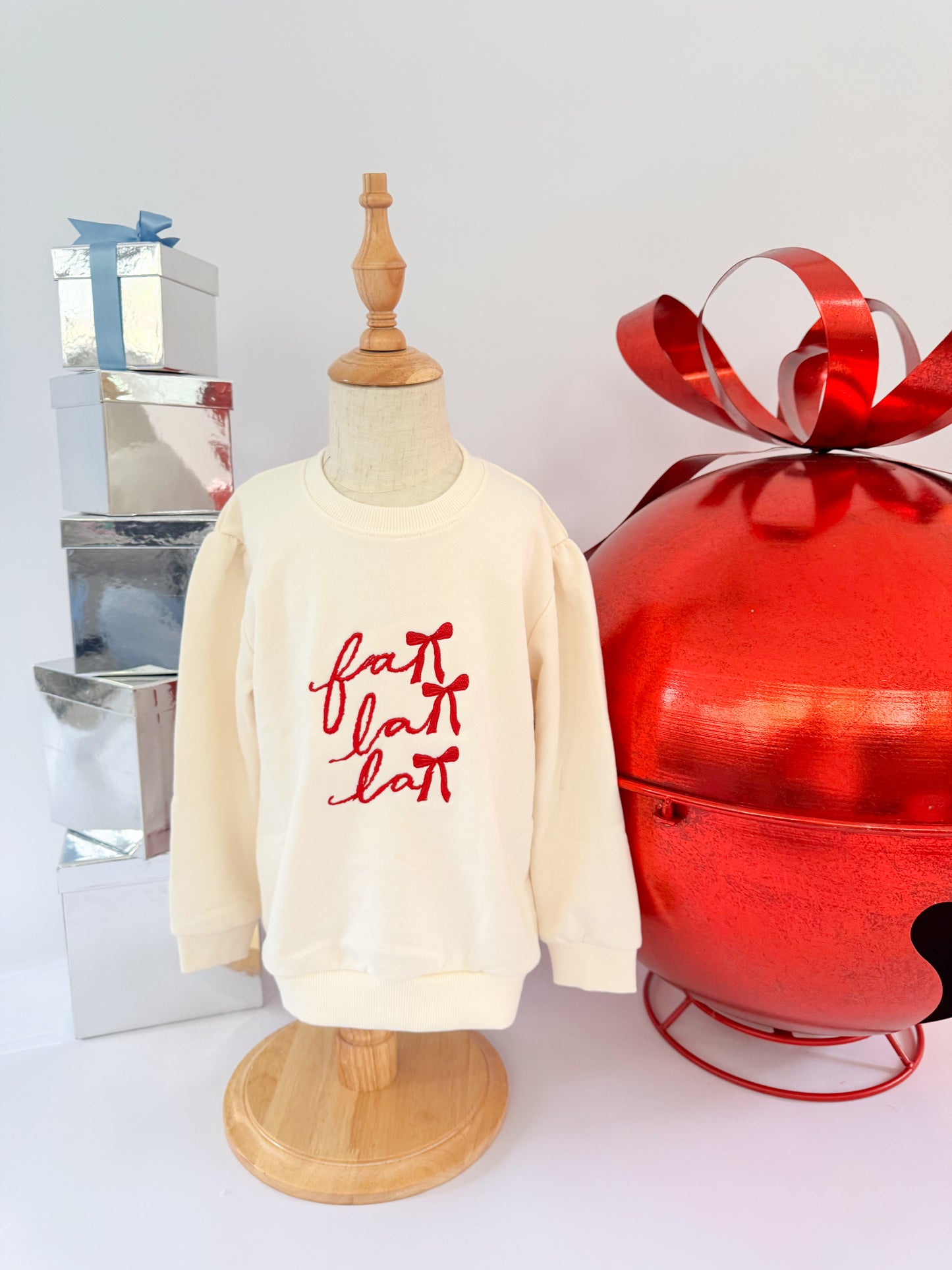 Fa La La Bows Embroidered KIDS SWEATSHIRT