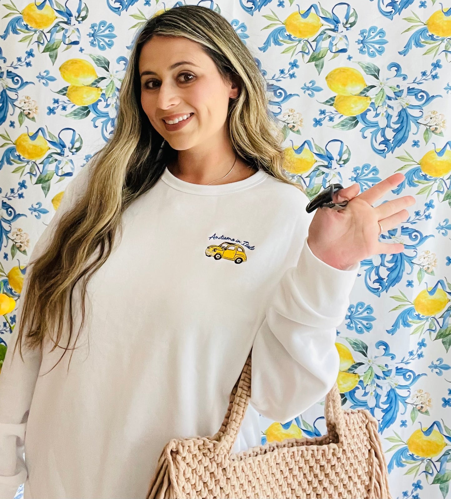 Andiamo in Italia Embroidered Sweatshirt