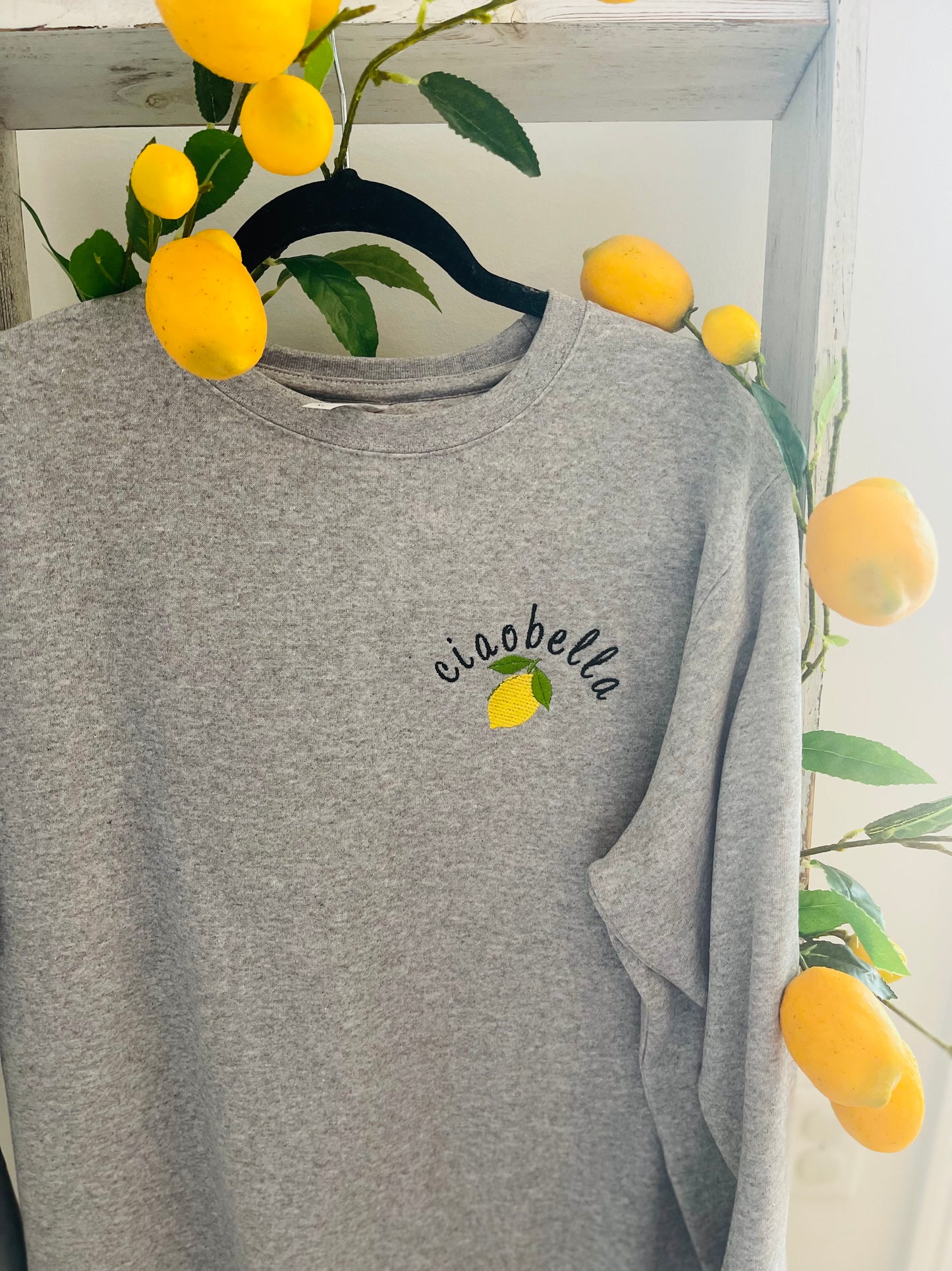 Ciao Bella Embroidered Sweatshirt