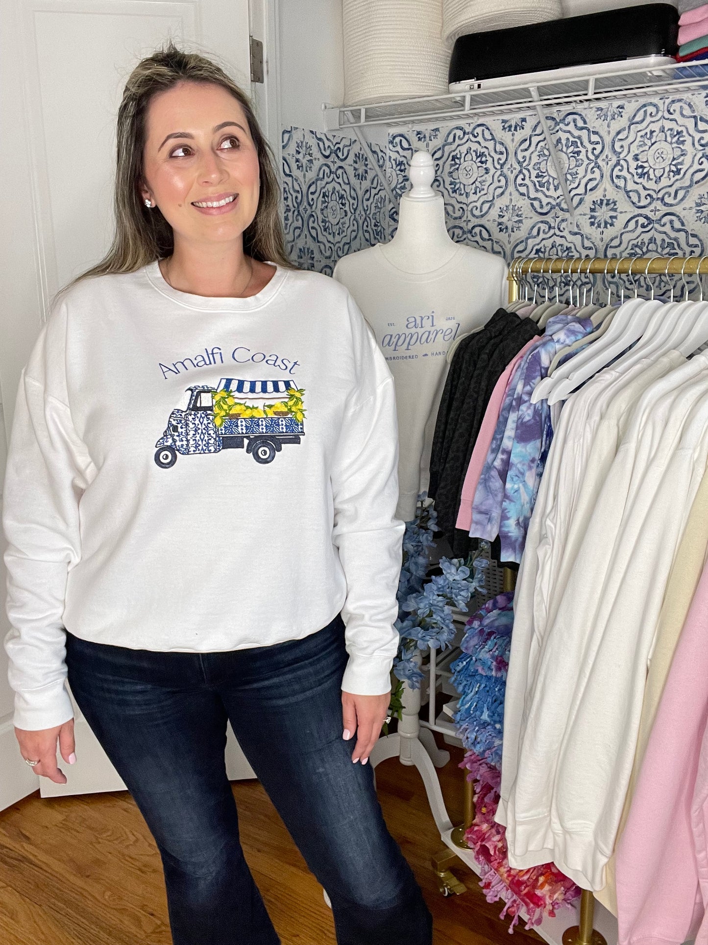 Amalfi Coast Embroidered Sweatshirt