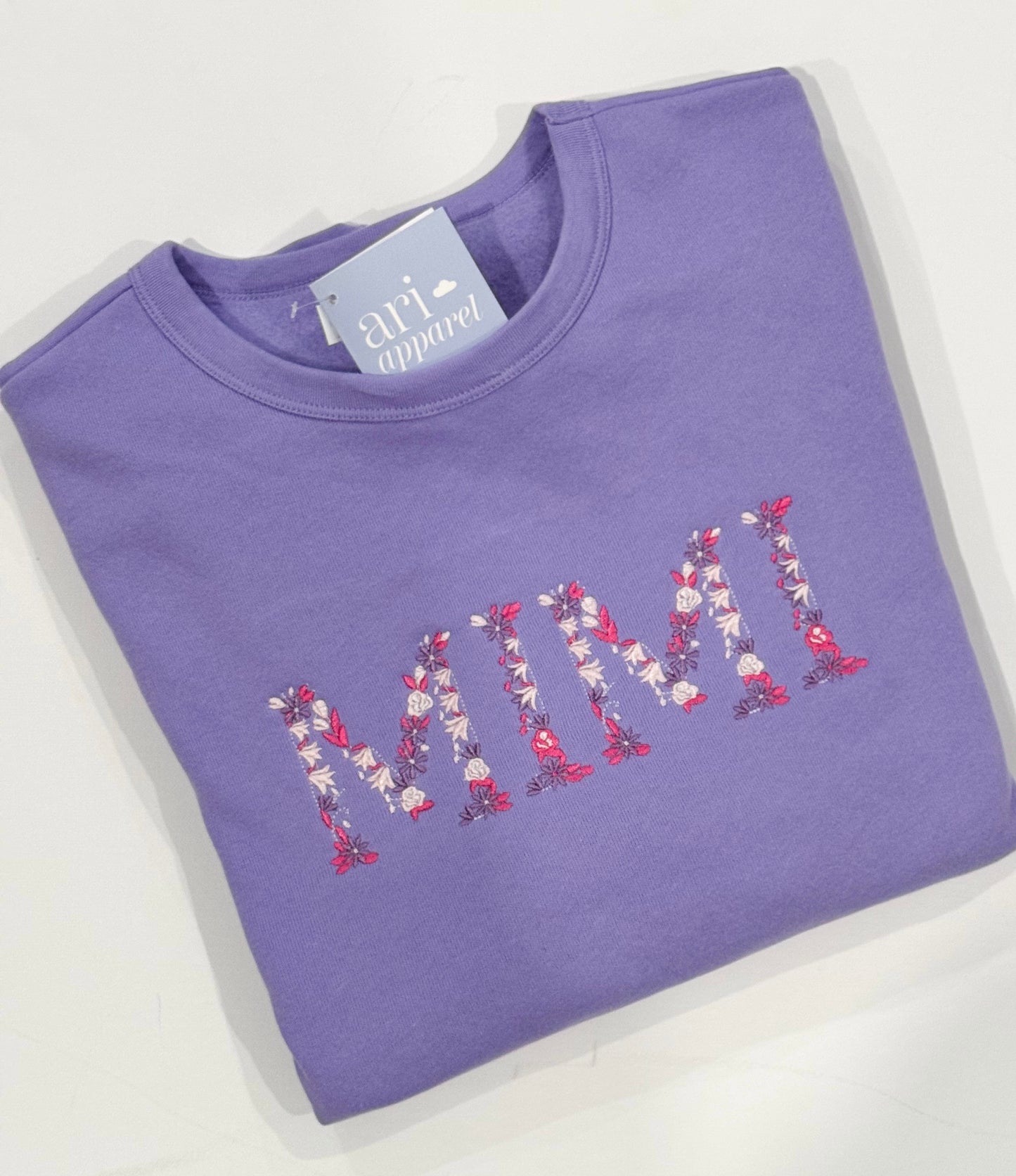 Custom Floral Embroidered Sweatshirt