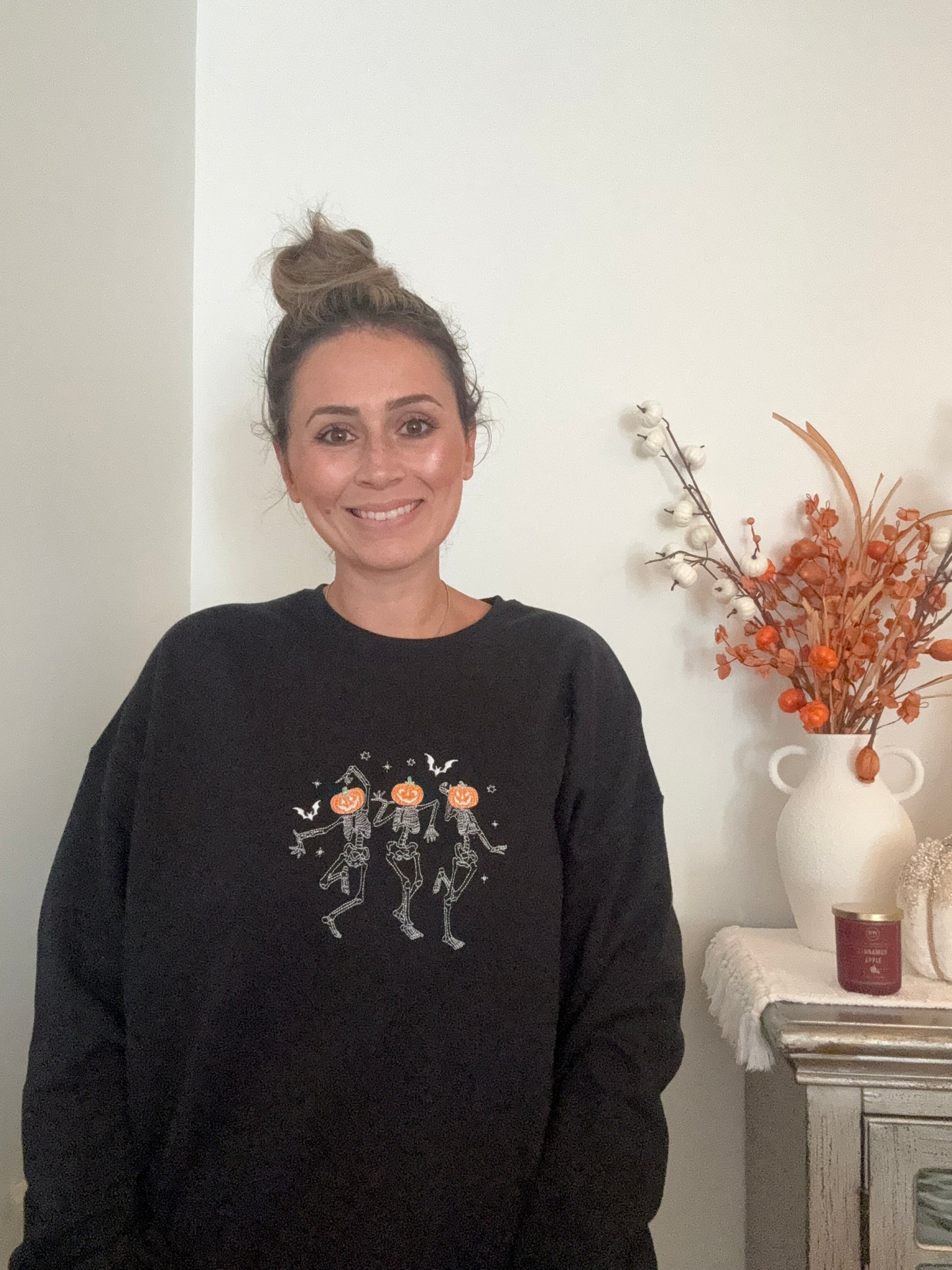 Dancing Pumpkin Skeletons Adult SWEATSHIRT