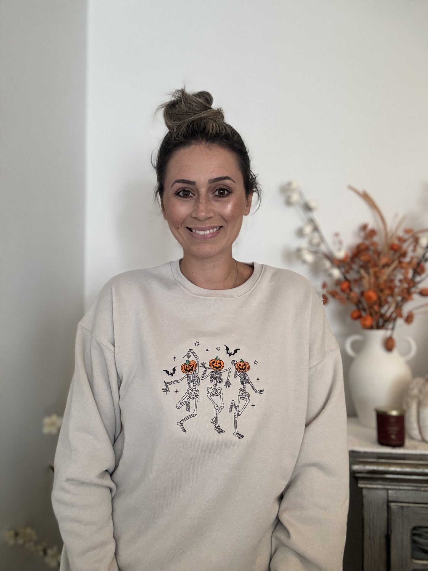 Dancing Pumpkin Skeletons Adult SWEATSHIRT