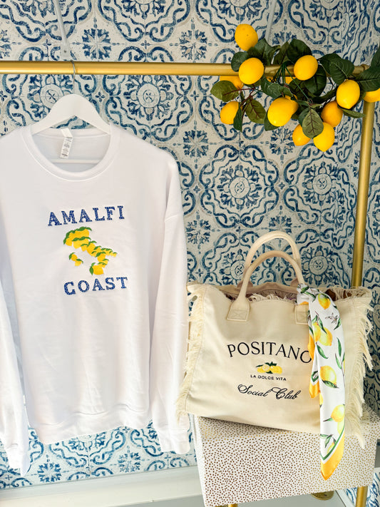 Amalfi Coast Embroidered Sweatshirt