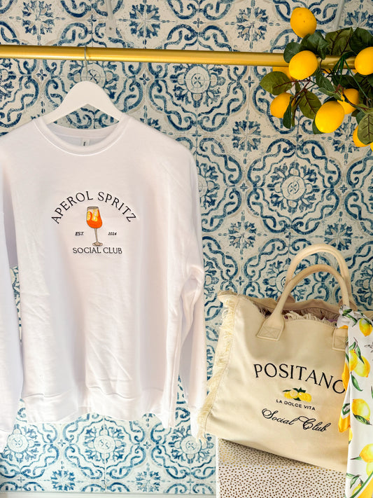 Aperol Spritz Social Club Embroidered Sweatshirt