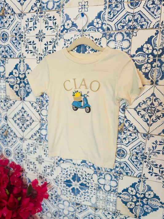 Ciao with Vespa Embroidered KIDS SWEATSHIRT/T-SHIRT