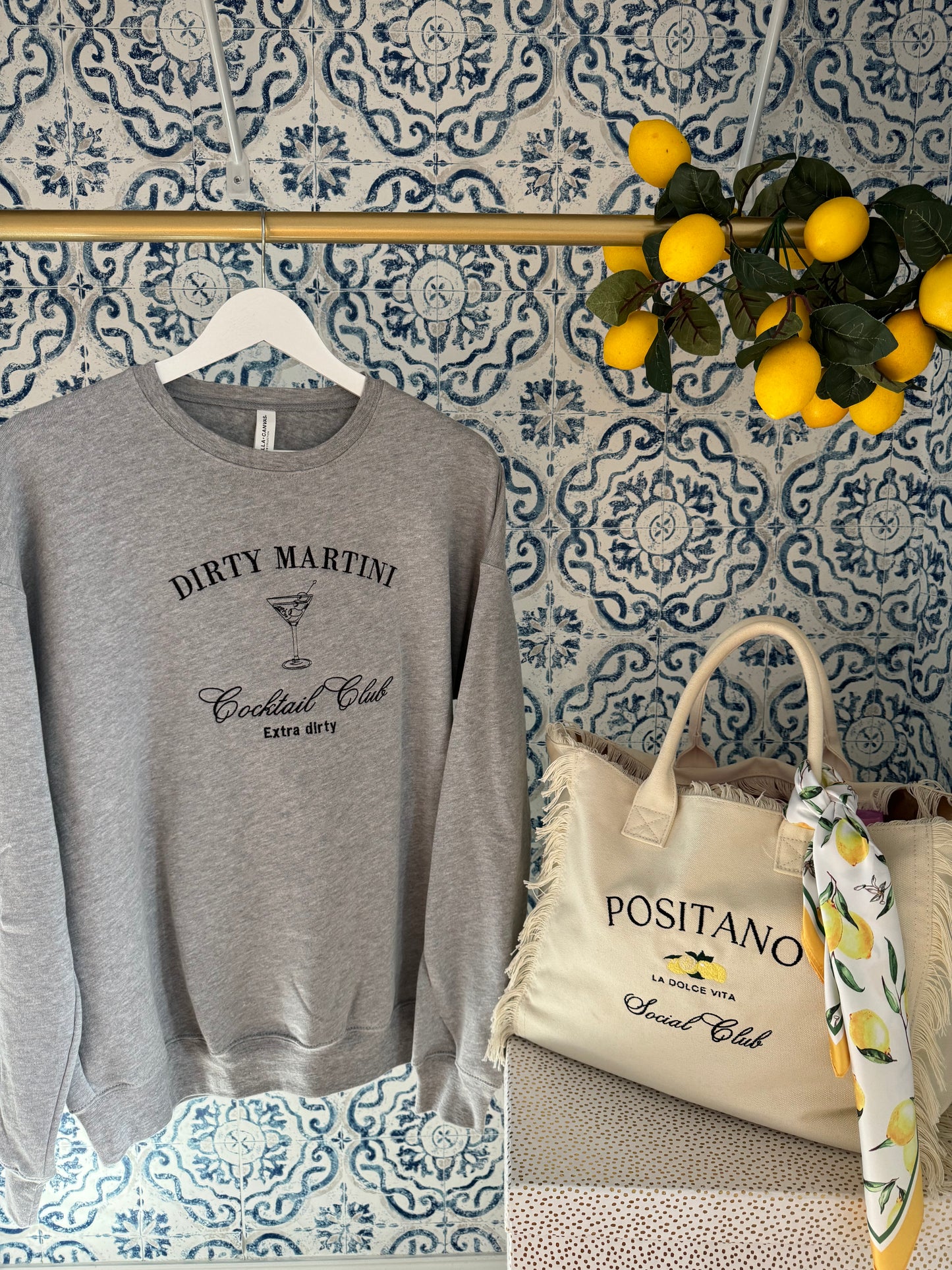 Dirty Martini Social Club Embroidered Sweatshirt (SALE)