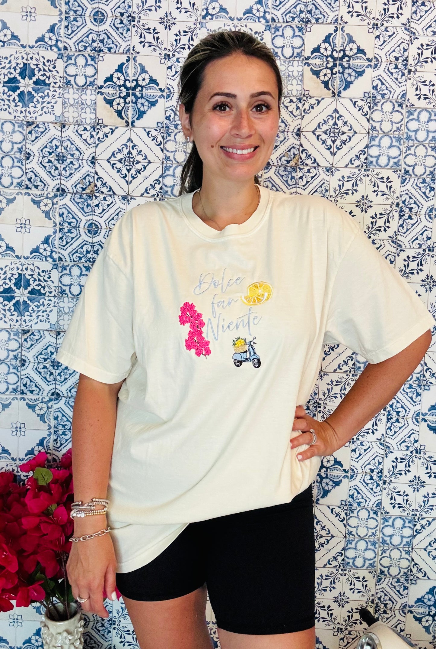 Dolce Far Niente Embroidered ADULT SWEATSHIRT/T-SHIRT