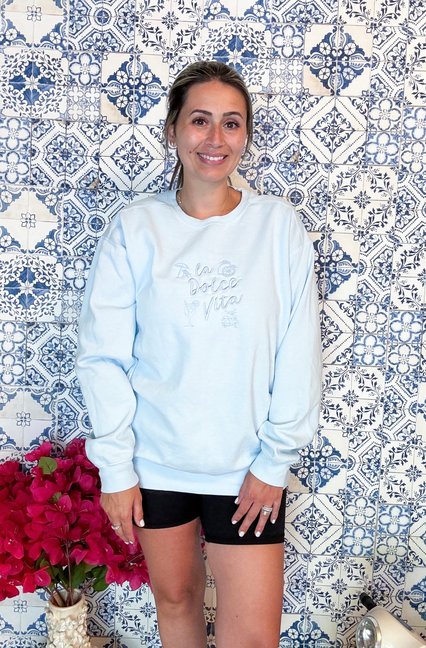 La Dolce Vita Embroidered ADULT SWEATSHIRT/T-SHIRT
