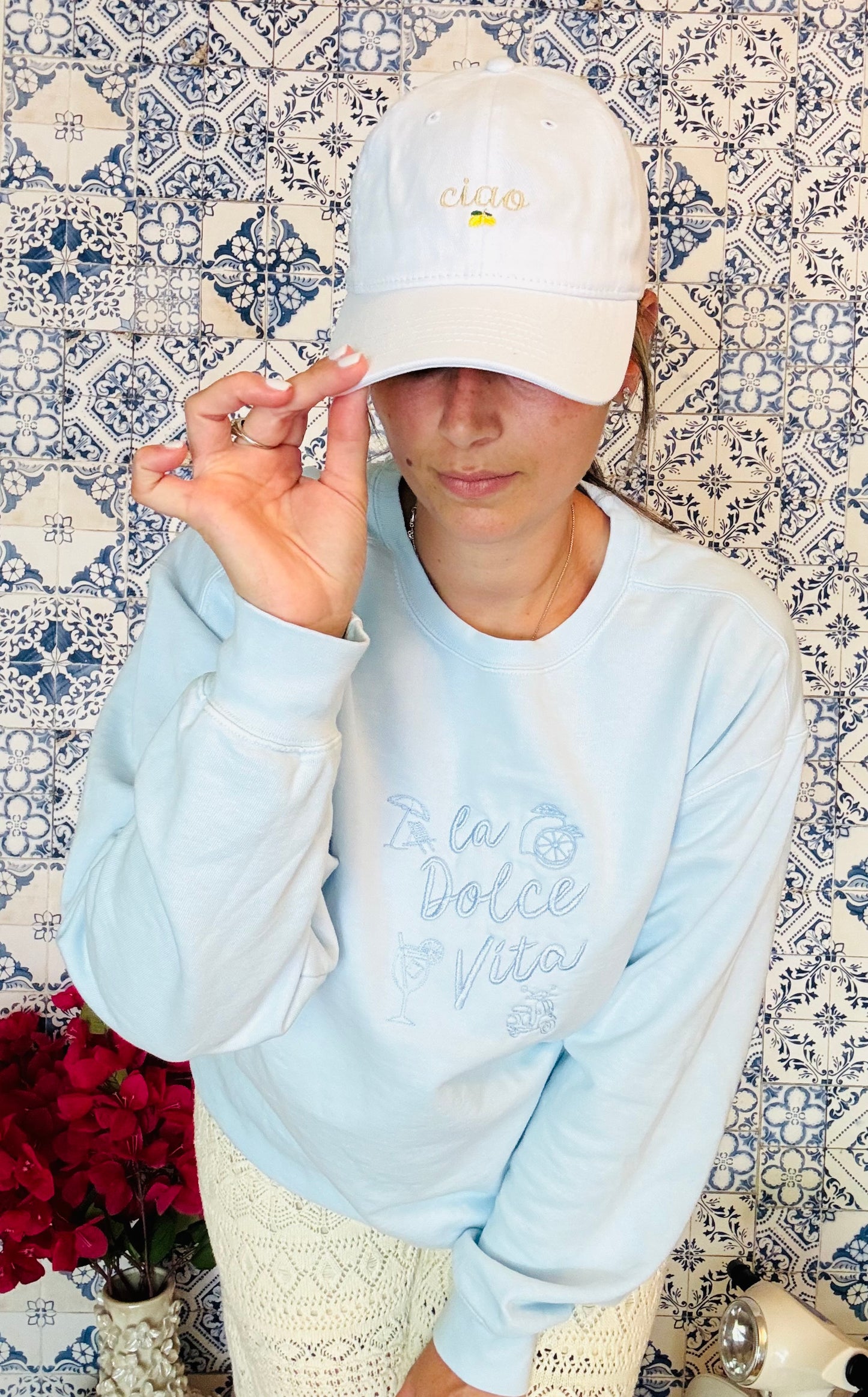 La Dolce Vita Embroidered ADULT SWEATSHIRT/T-SHIRT