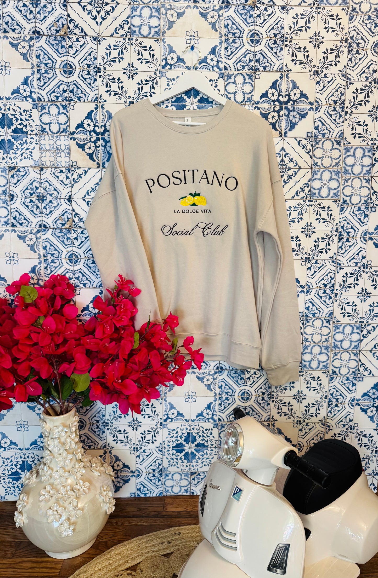 Positano Social Club Embroidered ADULT SWEATSHIRT