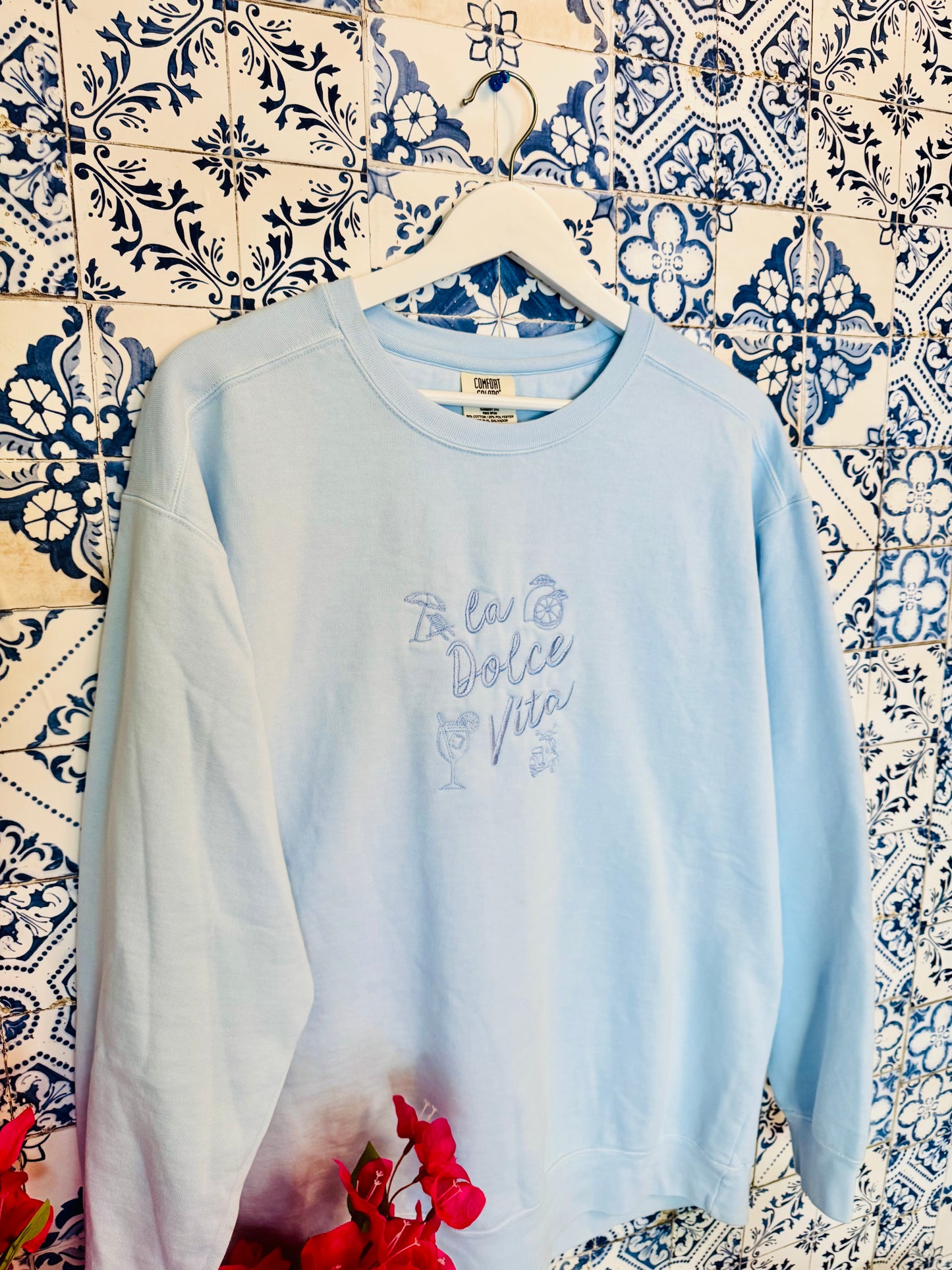 La Dolce Vita Embroidered ADULT SWEATSHIRT/T-SHIRT