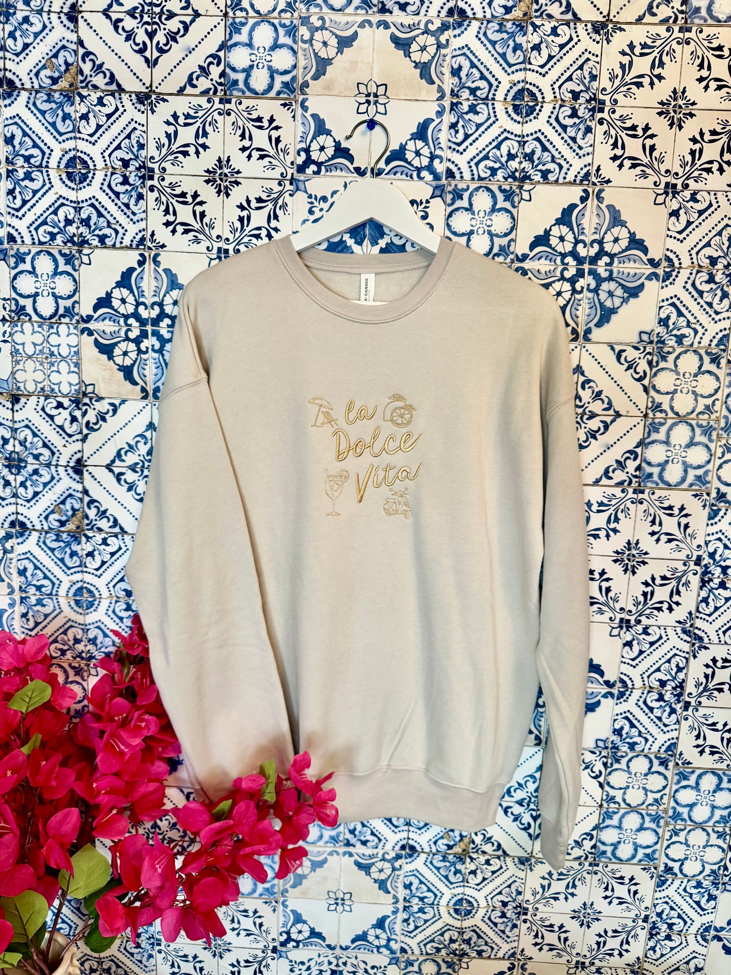 La Dolce Vita Embroidered ADULT SWEATSHIRT/T-SHIRT