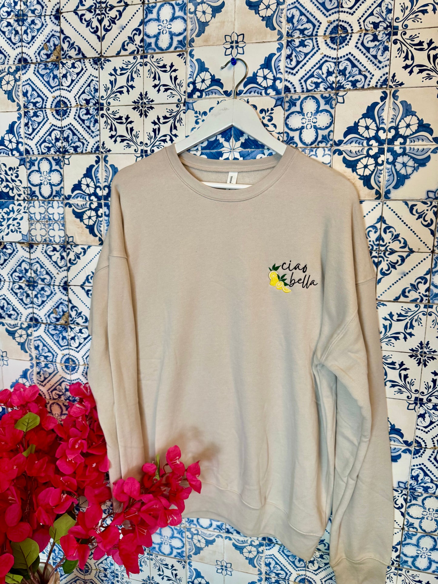 Ciao Bella Embroidered ADULT SWEATSHIRT/T-SHIRT