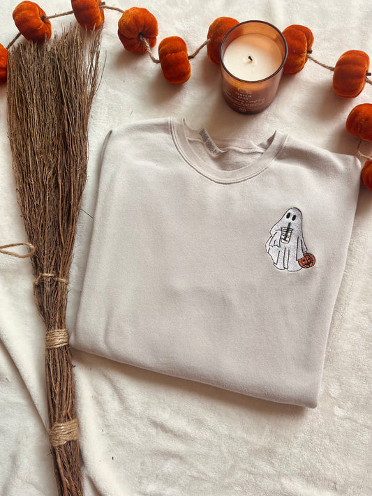 Pumpkin Iced Coffee Ghost Adult SWEATSHIRT