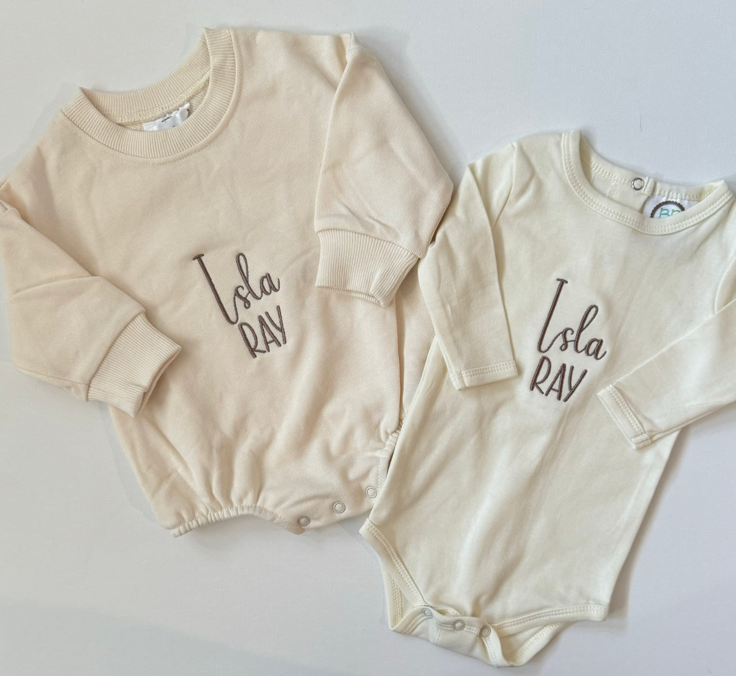 CUSTOM NAME Infant/Toddler Sweatshirt Onesie Embroidered