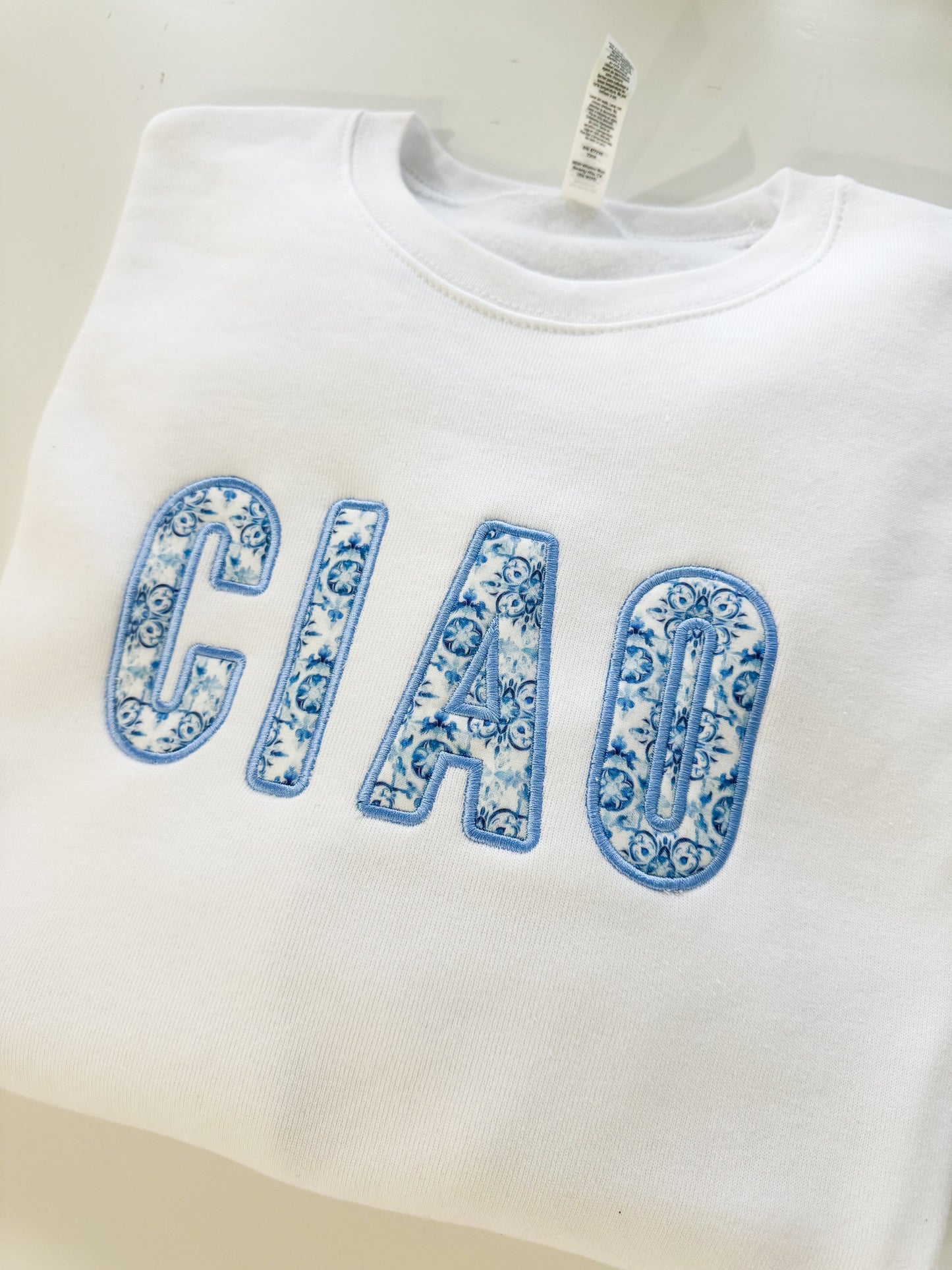 CIAO - Block Lettering Applique Embroidered SWEATSHIRT