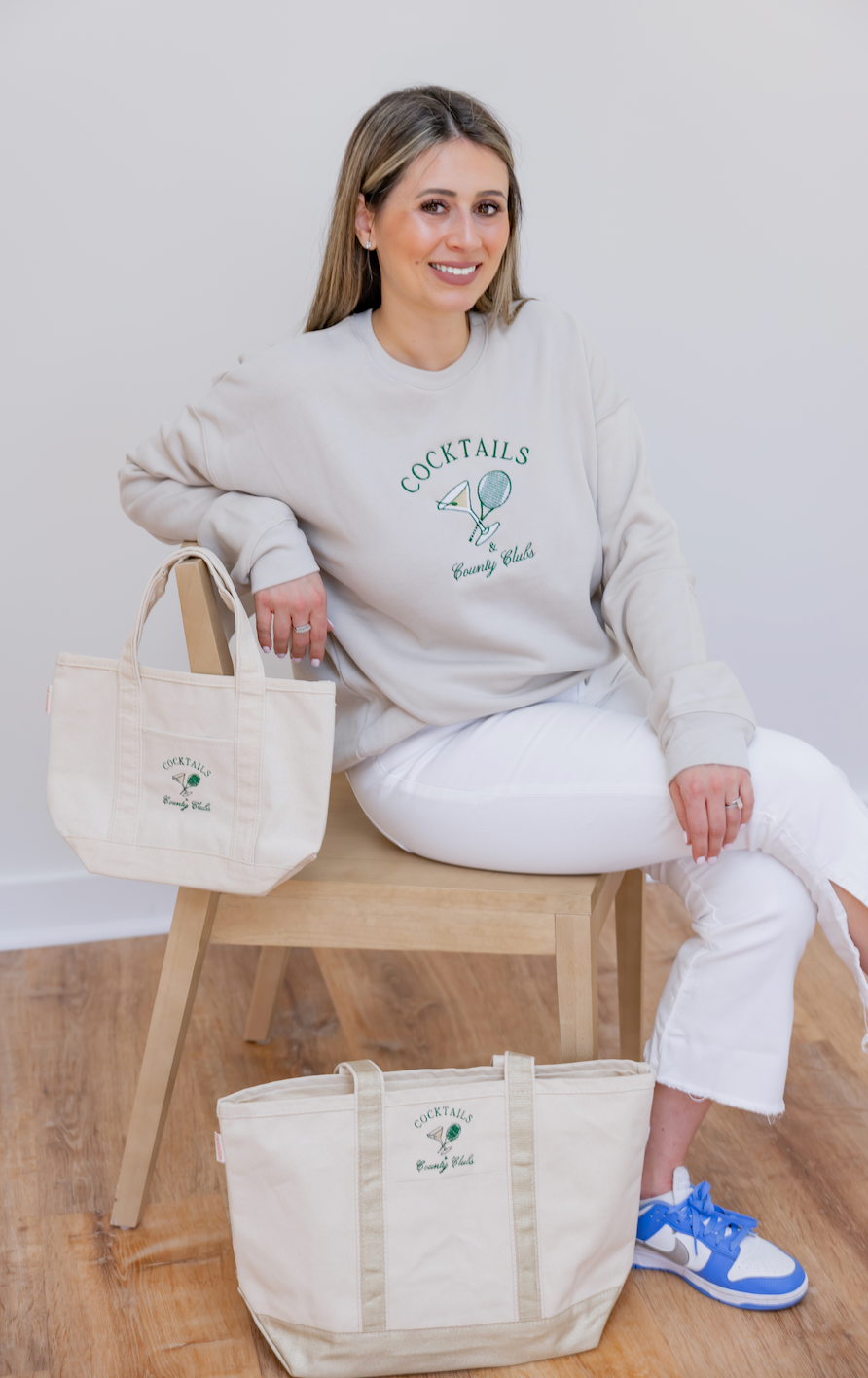Cocktails & Country Clubs Embroidered Sweatshirt