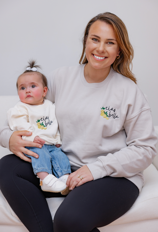 Ciao Bella Embroidered ADULT SWEATSHIRT/T-SHIRT