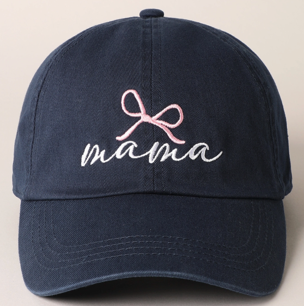 Mama Bow Embroidered Baseball Cap