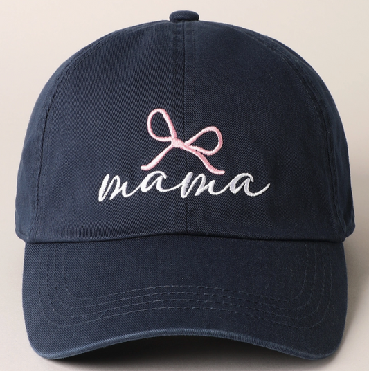 Mama Bow Embroidered Baseball Cap