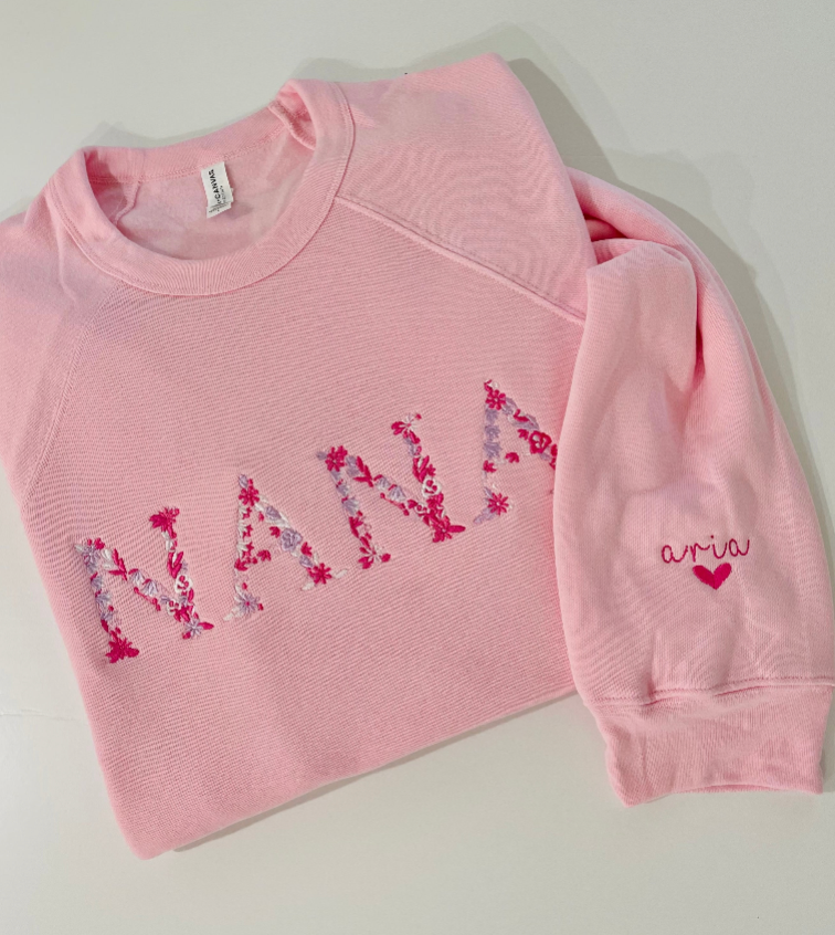Custom Floral Embroidered Sweatshirt