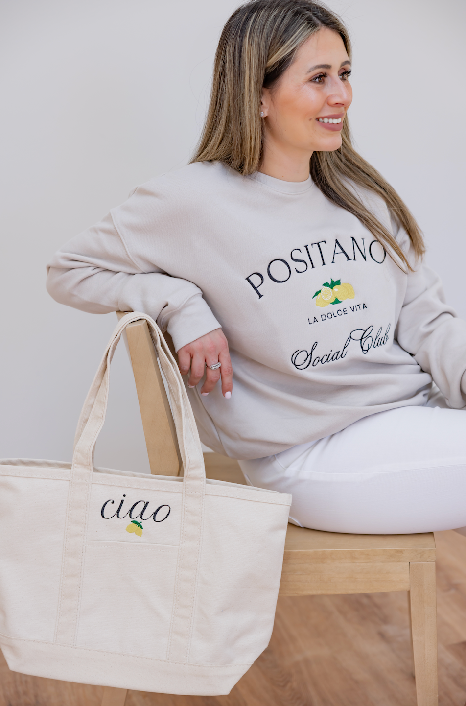Ciao with lemon Canvas Tote Bag