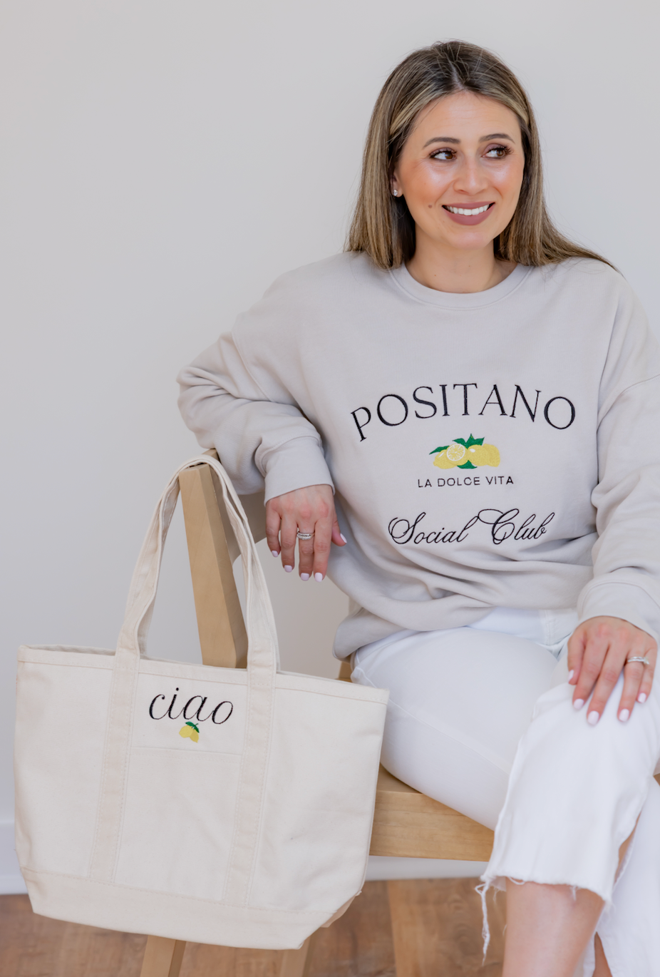 Ciao with lemon Canvas Tote Bag