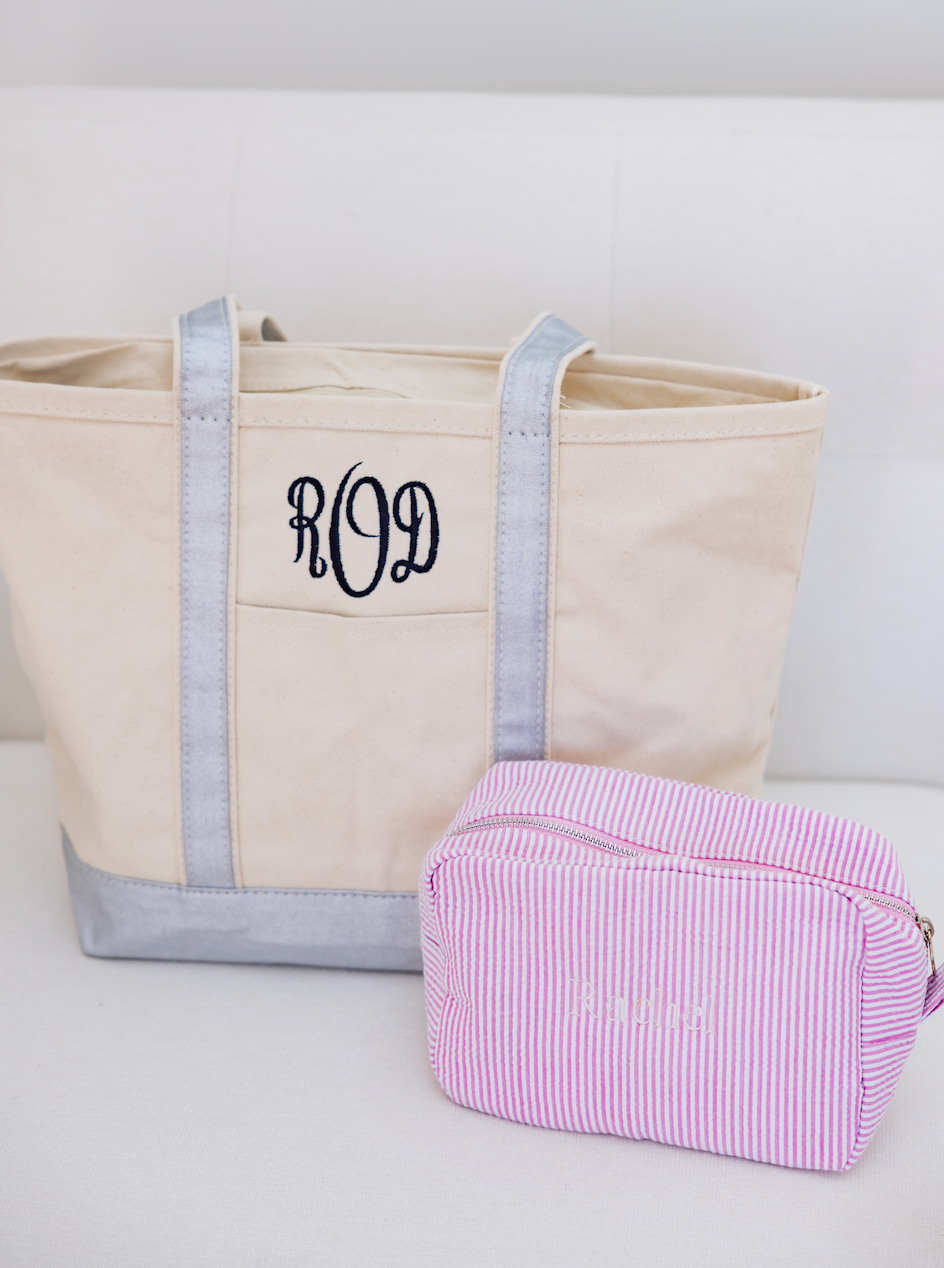 Custom Monogramed Canvas Tote Bag