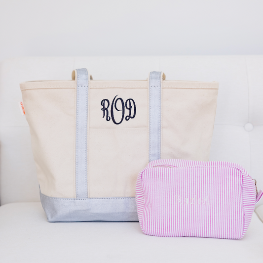Custom Monogramed Canvas Tote Bag