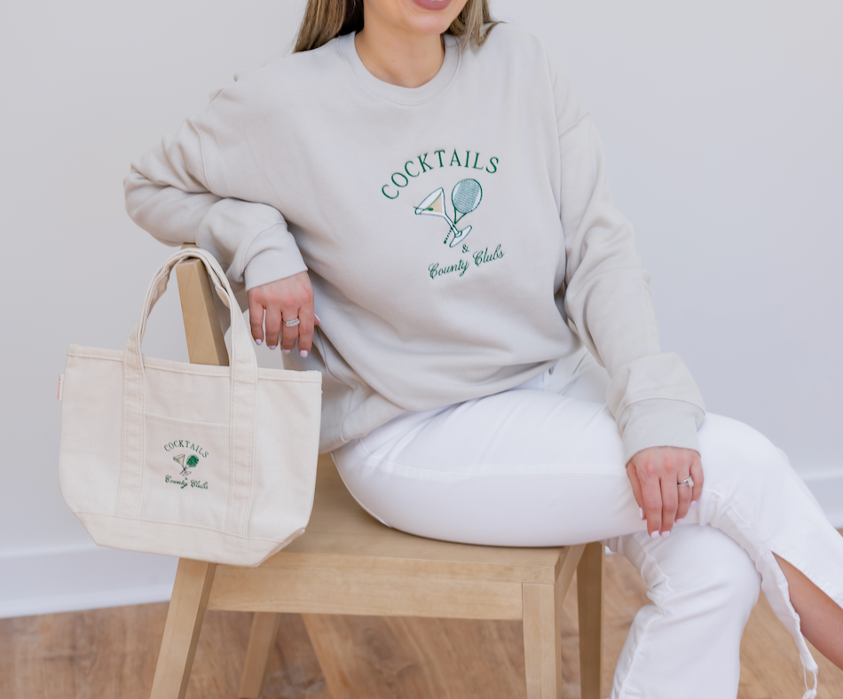 Cocktails & Country Clubs Embroidered Sweatshirt