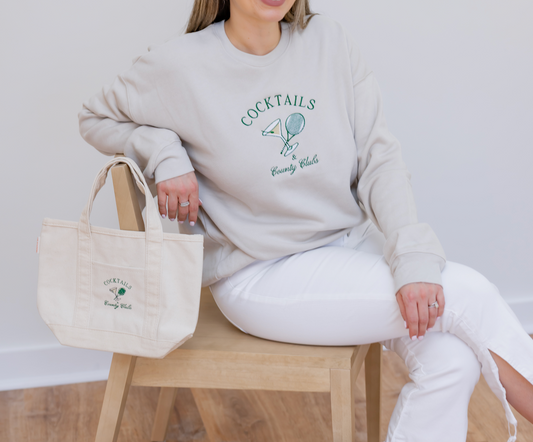 Cocktails & Country Clubs Embroidered Sweatshirt
