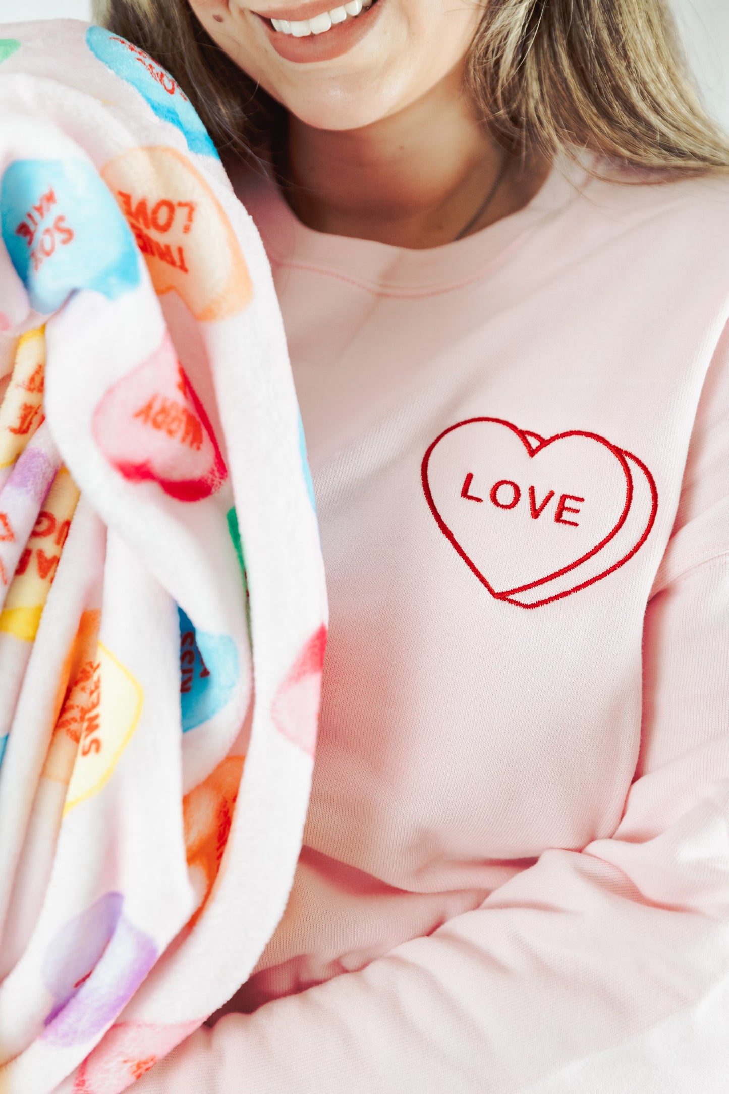 Candy Heart - LOVE - Embroidered Sweatshirt