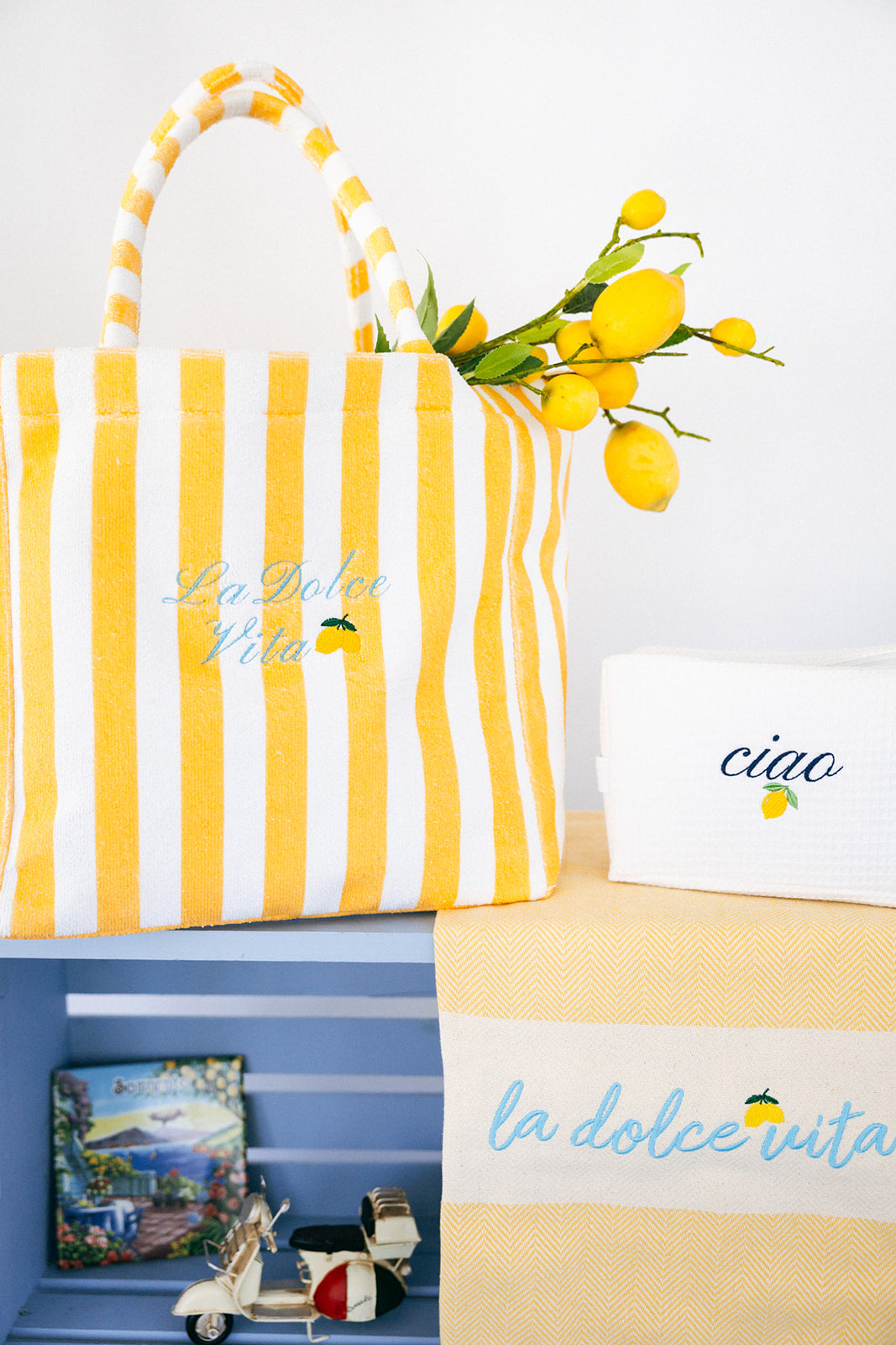 Fleece Terry Striped Tote