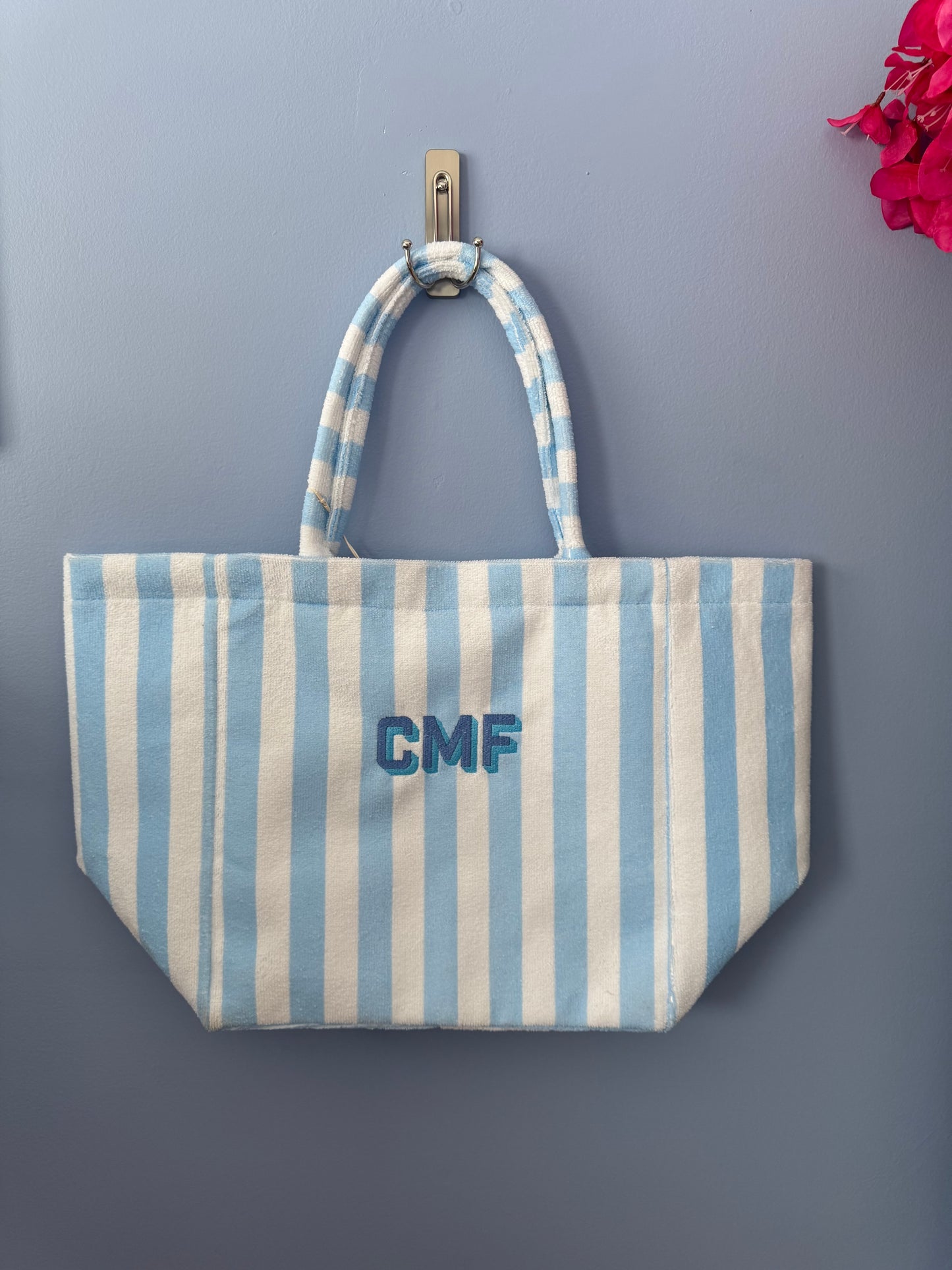 Fleece Terry Striped Tote