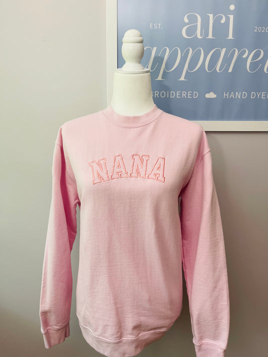 Varsity Letter - Nana Crewneck *old style sweatshirt - Pink