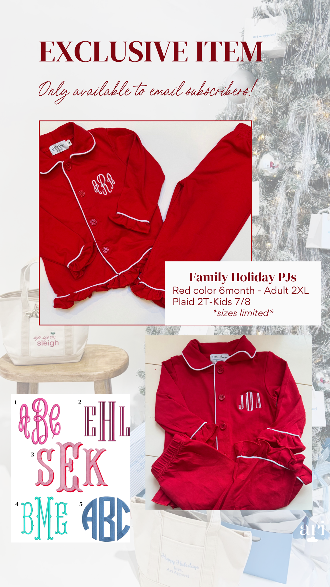 Holiday PJs Adult RED SOLID