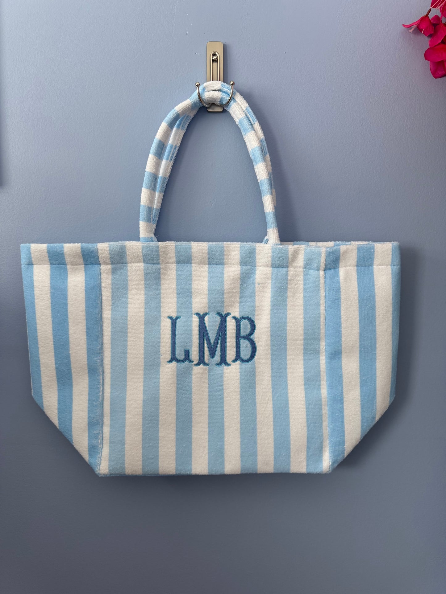 Fleece Terry Striped Tote