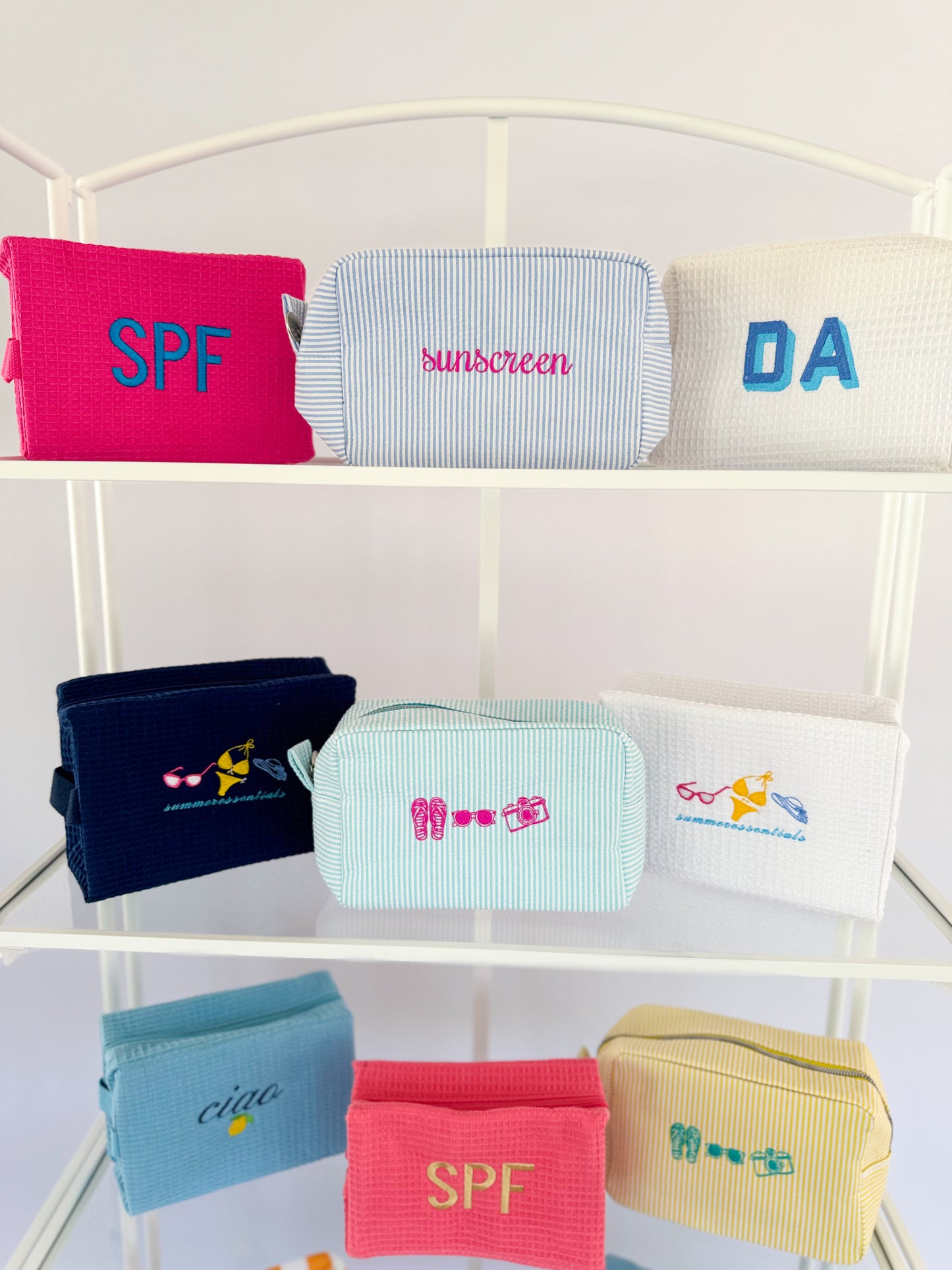 Custom Waffle Travel/Toiletry/Makeup Pouches