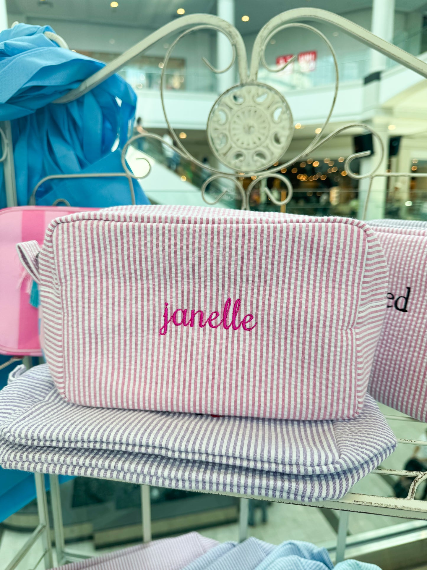 Seersucker Striped Pouches