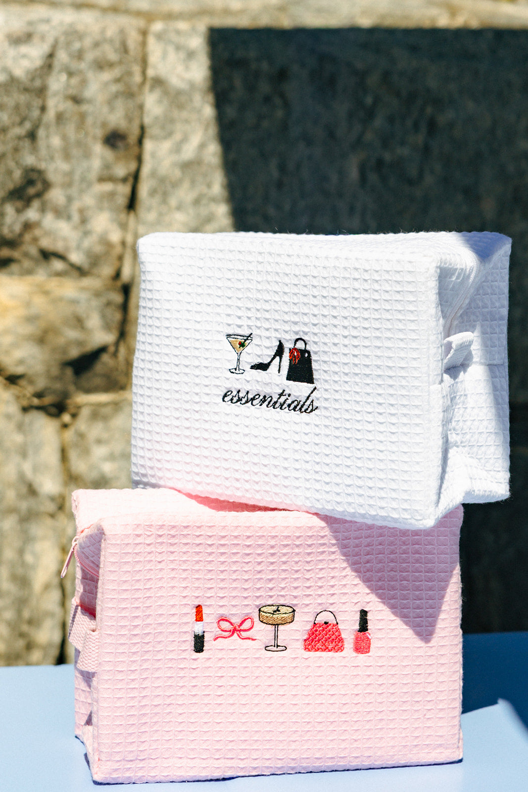 Custom Waffle Travel/Toiletry/Makeup Pouches