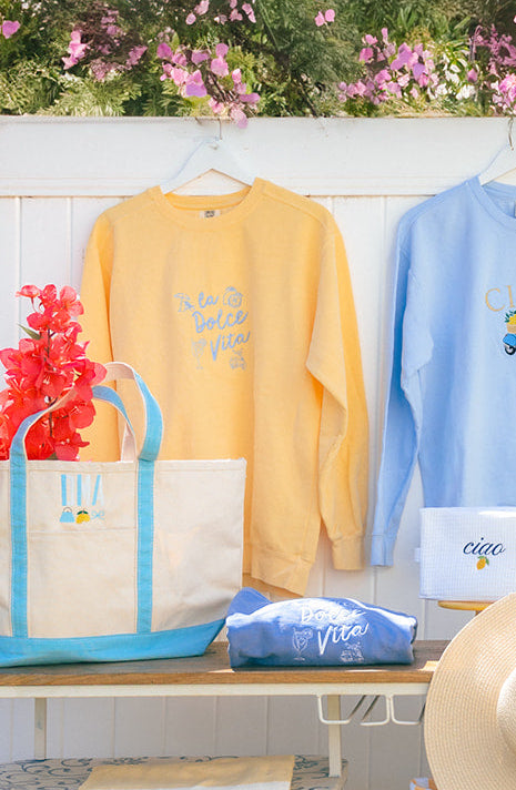 La Dolce Vita Embroidered ADULT SWEATSHIRT/T-SHIRT