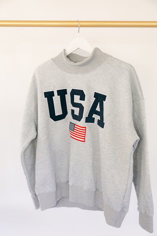 USA Mock Neck Sweatshirt