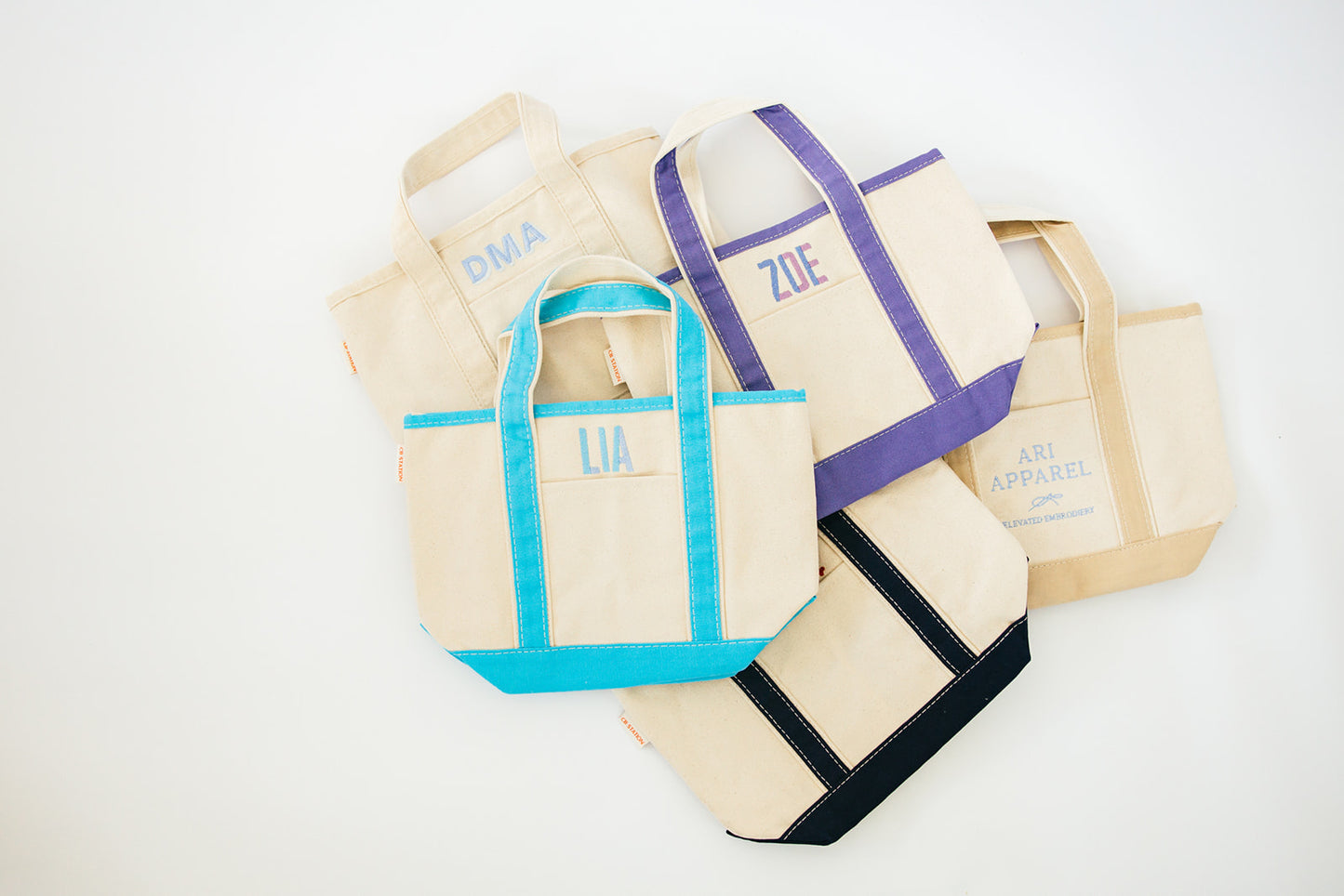 Custom Monogramed Canvas Tote Bag
