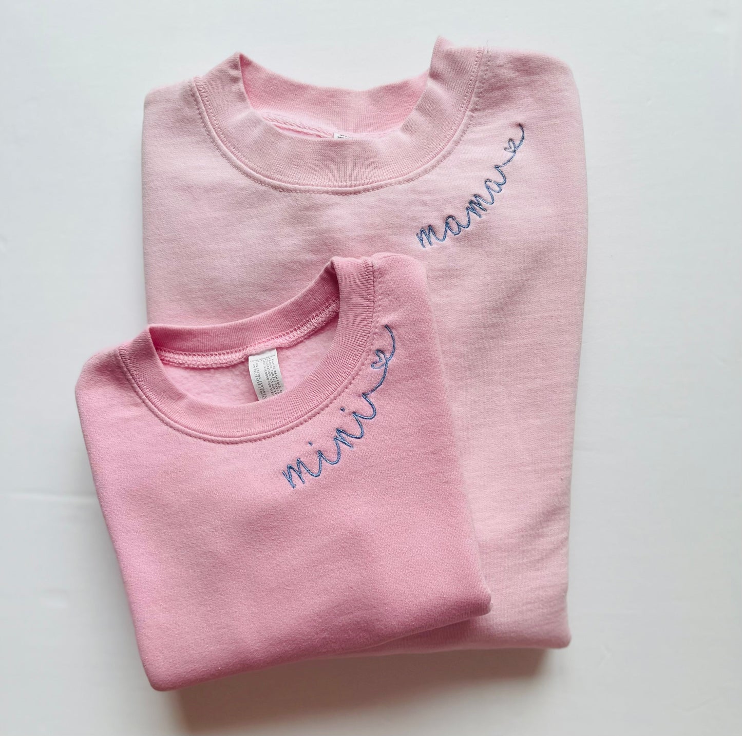 Mama & Mini (SCRIPT LETTERING) Embroidered Sweatshirt