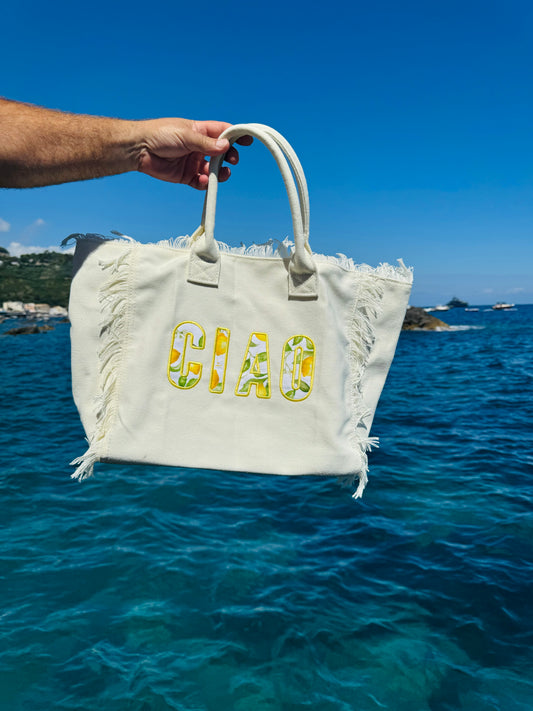 CIAO Applique LEMON Embroidered TOTE BAG